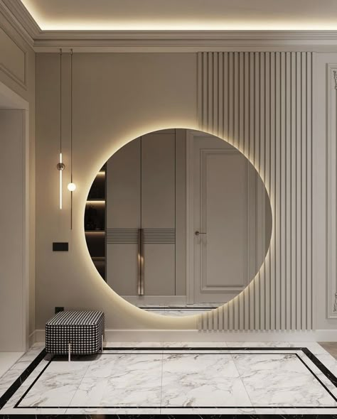 Entrance Ideas Entryway Modern, Dressing Table Design Bedrooms Luxury, Modern Dressing Table Designs Bedrooms, Gallery Wall Tips, Modern Dressing Table Designs, Dressing Room Mirror, Home Hall Design, Door Design Images, Luxury Mirror