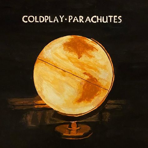 Coldplay Vintage Poster, Coldplay Parachutes Poster, Album Covers Coldplay, Album Covers Ideas Drawing, Coldplay Parachutes Wallpaper, Coldplay Artwork, Parachutes Album Cover, Coldplay Painting, Painting Album Covers