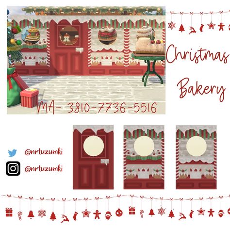 Acnh Holiday Codes, Animal Crossing Christmas Design Codes, Christmas Acnh, Acnh Standee, Winter Acnh, Acnh Christmas Code, Christmas Door Design, Acnh Winter, Acnh Christmas