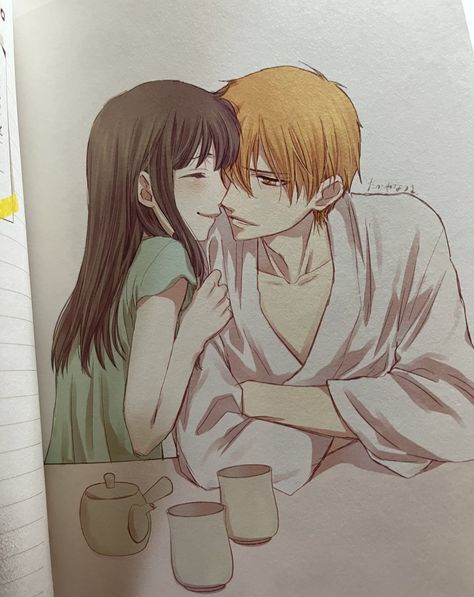 Honda Fruits Basket, Kyo And Tohru, Fruits Basket Kyo, Fruits Basket Manga, Tohru Honda, Fruits Basket Anime, Alley Cat, Fruits Basket, Love Illustration