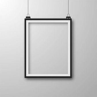 Realistic black frame Hanging Frames On The Wall, Frame For Pictures, Frame On Wall, Picture Frame Design, Wall Frame Design, Frames Design Graphic, Frame Download, Frames Wall, Vector Frame