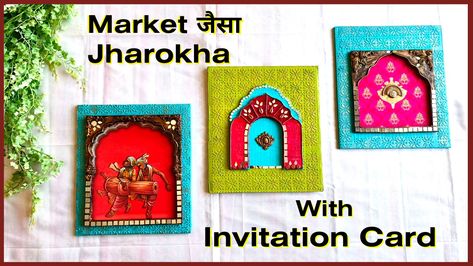 Jharokha wall decor DIY using old invitation card Old Invitation Card, Jharokha Wall Decor, Home Decor Craft Ideas, Wall Decor Diy, Home Decor Craft, Diy Wall Decor, Invitation Card, Decor Diy, Card Craft