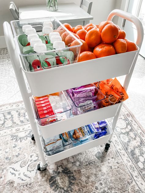 After School Snack Cart, School Snack Cart, Classroom Snack Station, Snack Cart Ideas For Home, Snack Cart For Room, Snack Cart Ideas For Work, Snacks Cart, Snack Cart Ideas, Room Snack Bar