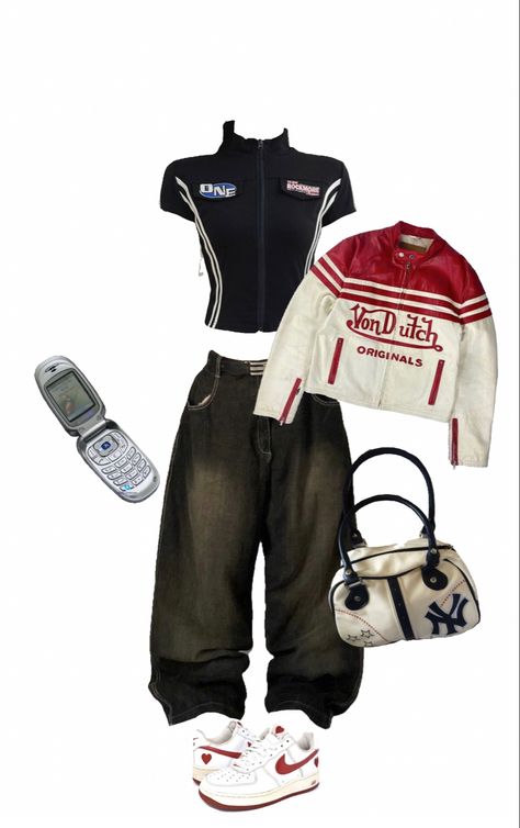 Outfits For Races Cars, Leather Race Car Jacket, Cute Race Car Outfits, Vintage Racer Jacket Outfit Women, Racing Outfit Ideas, Racing Clothes Aesthetic, Vintage Outfits Baggy, Racecar Outfit Aesthetic, Racer Jacket Outfit Women Aesthetic