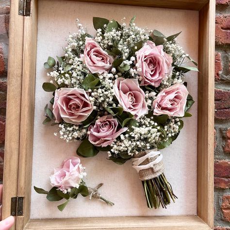 Preserve the Beauty: Pale Baby Pink Bridal Bouquet Frame Capture the delicate romance of a pale baby pink wedding bouquet with our exquisite bridal bouquet preservation frame. This enchanting piece combines the ethereal beauty of dried flower blossoms with the rustic charm of a wooden frame. 🌸 Immerse yourself in the subtle elegance of pale baby pink wedding flowers, lovingly preserved to stand the test of time. Each delicate petal, carefully arranged and gently dried, becomes a timeless symbo Bouquet Frame, Bridal Bouquet Preservation, Baby Pink Wedding, Pink Wedding Bouquet, Pink Bridal Bouquet, Wedding Bouquet Preservation, Bridal Bouquet Pink, Wedding Bouquets Pink, Bouquet Preservation