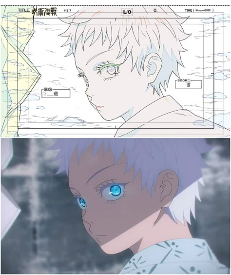 Key Frames Anime, Gojo Character Sheet, Anime Animation Tutorial, Anime Animation Frames, Genga Animation, Animation Keyframes, Anime Keyframes, Keyframe Animation, Key Animation