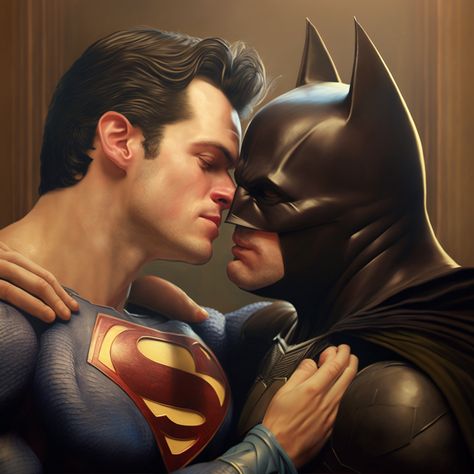 Superman kissing Batman Batman X Superman Kiss, Superman X Batman Hot, Gay Batman, Asuma Sarutobi, Batman Gif, Gif Wallpapers, Superman Love, Batman Love, Superman X Batman