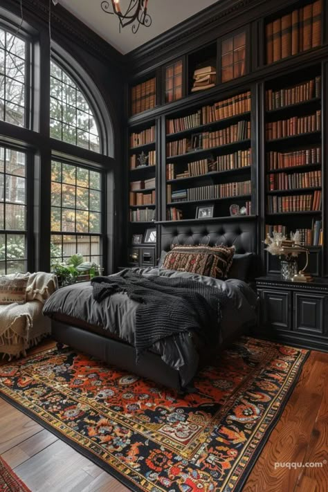 Dark Academia Bedroom Ideas for a Timeless Aesthetic - Puqqu Academia Bedroom Ideas, Dark Academia Bedroom Ideas, Academia House, Dark Academia Bedroom, Farmhouse Bedroom Design, Royal Bedroom Design, Academia Bedroom, Room Decor Inspiration, Ideal Bedroom