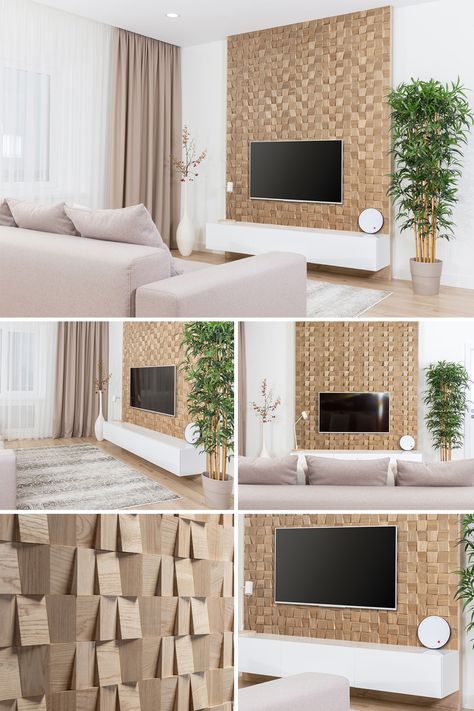 Tile Behind Tv Wall, Wood Accent Wall Behind Tv, Wood Wall Behind Tv, Accent Wall Behind Tv Living Room, Behind Tv Decor, Accent Wall Behind Tv, Wall Behind Tv, Panel Walls, Wooden Wall Design