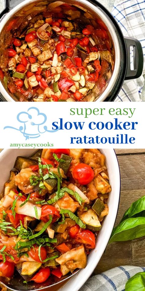 Slow Cooker Ratatouille Recipe, Crock Pot Ratatouille, Ratatouille Without Eggplant, Crockpot Ratatouille Slow Cooker, Crockpot Ratatouille Recipe, Ratatouille Crockpot, Ratatouille Recipe Crockpot, Crockpot Ratatouille, Italian Ratatouille Recipe