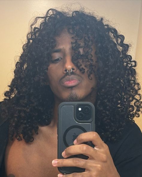 curly hair, long hair men, men’s hairstyle, curls 4b Natural Hair Men, Black Guy Long Hair, Male Hairstyles Black, Half Up Half Down Men, Guys With Long Hair Curly, Long Curly Hair Man, Guys With Long Curly Hair, Men Long Curly Hairstyles, Long Curly Hair Men Black