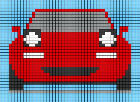 Car Perler Bead Pattern, Car Alpha Pattern, Bmw Pixel Art, Car Pixel Art, Pixelated Characters, Mazda Miata Mx5, Cross Stitch Stocking, New Project Ideas, Pixel Art Templates