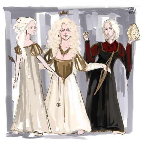 Elaena Targaryen, Rhaena Targaryen, Daena Targaryen, A Dance With Dragons, Game Of Thrones Art, House Targaryen, House Of Dragons, A Song Of Ice And Fire, Game Of Thrones