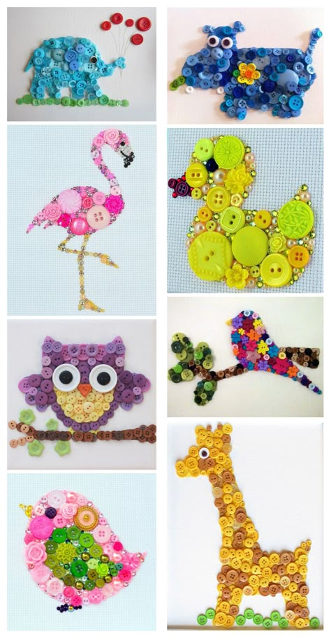 #Button #Animal #Arts!!! https://fashionornaments.wordpress.com/2015/01/30/button-animal-arts/ Button Wall Art, معرض فني, Button Creations, Animals And Birds, Diy Buttons, Button Art, Childrens Crafts, Button Crafts, Animal Crafts