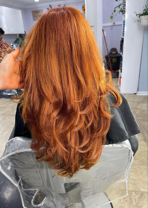 Ginger hair. Layered hair. Fall hair inspo Copper Hair, Ginger Hair, Layered Hair, New Hair, Hair Inspo, Red Hair, Hair Salon, Hair Inspiration, Nice Dresses