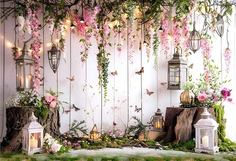 Garden Themed Backdrop, Bohemian Birthday Decor, Garden Theme Birthday, Garden Backdrop, Portrait Decor, Wonderland Garden, Nature Party, Fairy Garden Birthday Party, Princess Birthday Party Decorations