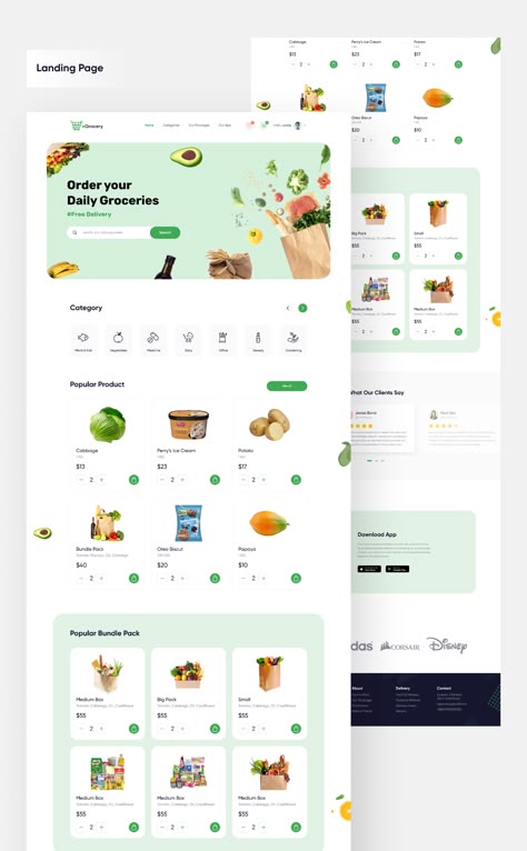 E Grocery App UI Kit — UI Kits on UI8 Ios App Ui, Food Website Design, Application Ui Design, Ui Kit Design, Desain Ux, Food Web Design, Ui Ux 디자인, Mobile App Design Inspiration, Ecommerce Web Design