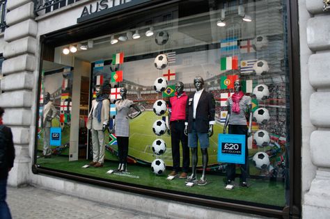 Football Window Display, Windows Display, Window Display Design, Spring Window, Uk Images, Shop Fronts, Shop Window Displays, Window Displays, Store Displays