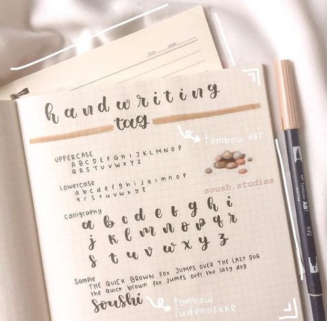 Handwriting Tag, Font Handwriting, Handwriting Examples, Tombow Fudenosuke, Tombow Dual Brush, Pretty Journals, Aesthetic Fonts, Notes Inspiration, Bujo Inspiration