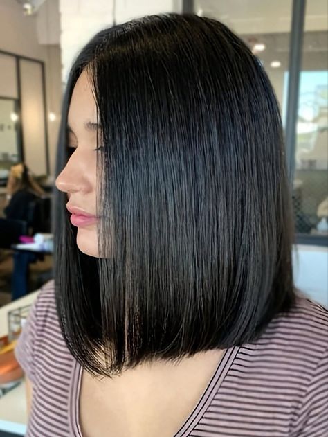 Short Shoulder Length Hair, One Length Haircuts, One Length Hair, Dunner Wordend Haar, Straight Hair Cuts, Short Straight Hair, Shoulder Length Hair Cuts, Girl Haircuts, Haircuts For Medium Hair