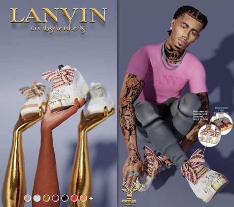 LANVIN CURB SNEAKERS (ALL AGES) 👟 Lanvin Curb Sneakers, Sims 4 Men Clothing, Sims 4 Tattoos, Sims 4 Tsr, Sims 4 Traits, Sims 4 Cas Mods, Sims 4 Family, Sims 4 Cc Kids Clothing, Play Sims 4