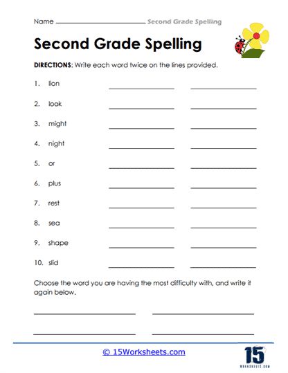 Spelling Rewrites Worksheet - 15 Worksheets.com 2nd Grade Spelling Worksheets, Spelling Words Worksheets, Learning Room, 2nd Grade Spelling Words, 2nd Grade Spelling, Holiday Science, Kindergarten Social Studies, Spelling Worksheets, Spelling Practice