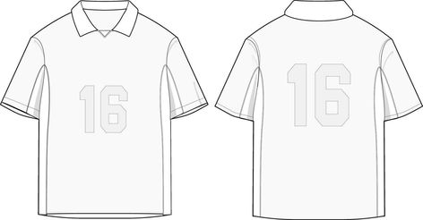 Retro Collar Jersey Template, Mock Up Jersey, White Jersey Design, Jersey Design Template, Mockup Design Ideas, Football Tshirt Designs, Soccer Jersey Design, Fashion Sketch Template, Vector Clothes