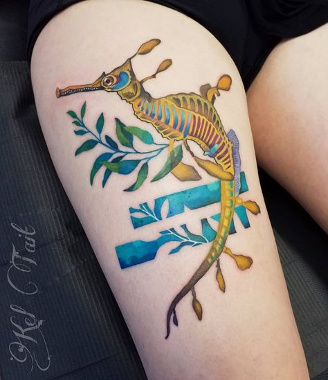 Just working on posting some pieces from the past few months thanks @sarah.littisha . My books are currently closed whilst I work through… Sea Dragon Tattoo, Sea Creature Tattoo, Creature Tattoo, Weedy Sea Dragon, Leafy Sea Dragon, Animal Sleeve Tattoo, Sea Tattoo, Tattoo People, Ocean Tattoos