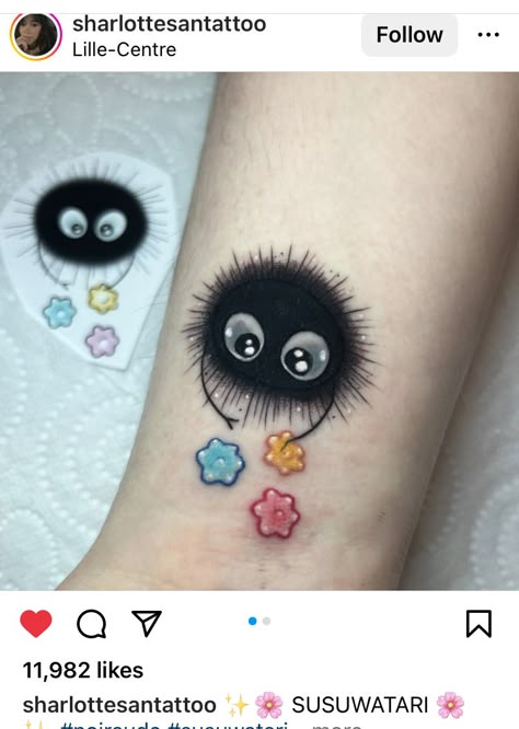 Studio Gibbly Tattoos, Miyazaki Tattoo, Matching Tattoos For Couples, Tatuaje Studio Ghibli, Couple Tattoo Ideas, Tattoos For Couples, Wiccan Tattoos, Matching Best Friend Tattoos, Bright Tattoos