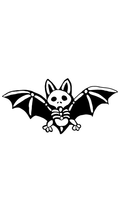 Small Goth Tattoo, Bat Tattoo Stencil, Halloween Motive, Friday The 13th Flash, Bat Sticker, Wood Halloween, Basic Tattoos, Cartoon Bat, Bat Symbol