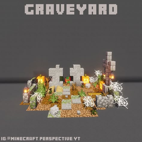 Minecraft Halloween Town Ideas, Halloween Themed Minecraft House, Minecraft Execution Stand, Halloween Minecraft Village, Cute Halloween Minecraft Builds, Scare Crow Minecraft, Minecraft Quarry Ideas, Minecraft Zombie Build, Minecraft Headstone