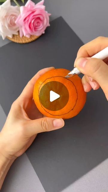 Handmadecraft on Instagram: "The sense of Halloween ritual can be achieved with two oranges. Make one for your child #Halloween #halloweendecor #diy #handmade #craft #art" The Season Of The Witch, Halloween Arts, Traditional Pumpkin, Halloween Arts And Crafts, Easy Decor, Party 2023, Elegant Fall, Season Of The Witch, Easy Pumpkin