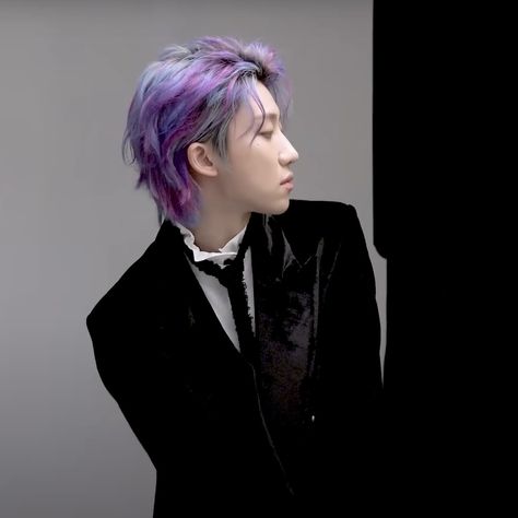 Minghao Galaxy Hair, The8 Rainbow Hair, The8 Purple Hair, Minghao Rainbow Hair, Minghao Purple Hair, Minghao Blue Hair, Minghao Purple, Svt The8, Blue Purple Hair