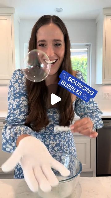 Kate Bast | The Bast Family on Instagram: "Need a fun and easy activity for summer break? Try this! 🫧 BOUNCING BUBBLES 🫧

How to make bouncing bubbles:

What you need:
- 4 tbsp water (preferably warm so sugar dissolves easily)
- 1 tbsp dish soap (I used Dawn brand)
- 2 tbsp granulated sugar 
- Winter glove 
- Bubble wand

Instructions: 
- Combine 4 tbsp of warm water with 1 tbsp of dish soap and stir.
- Then mix in 2 tbsp granulated sugar until it dissolves.
- Put on a winter glove to stop the bubbles popping.
- Use a bubble wand to blow the bubbles!

Enjoy!

#kidactivities #keepingkidsbusy #toddleractivities #toddleractivitiesathome #diyplay #parentsofinstagram" Sugar Bubbles How To Make, Bouncing Bubbles, The Chordettes, Bubble Mixture, Bubble Mix, Bubble Activities, How To Make Bubbles, Blow Bubbles, Keeping Kids Busy