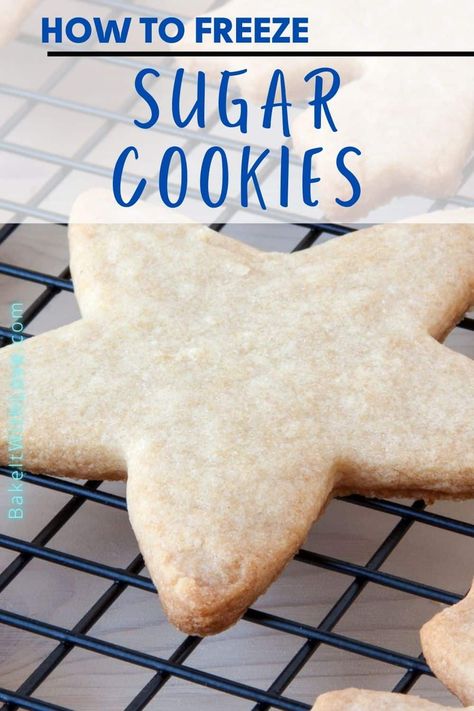 Knowing how to freeze sugar cookies can be incredibly helpful when preparing cookies in advance for the holidays or a party! You can prepare your cookies ahead of time, freeze them, and they'll be ready for the big day! I'm going to walk you through everything you need to know about freezing your favorite sugar cookies! BakeItWithLove.com #bakeitwithlove #howto #freeze #sugar #cookies #guide Freeze Cookies Best Way To, Ethels Sugar Cookies Recipe, How To Freeze Sugar Cookies, Freeze Sugar Cookies, Freeze Cookies, Freezing Cookies, Plain Sugar Cookies, Freezer Cookies, Christmas Cookie Frosting