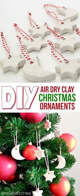 Air dry clay Christmas decorations are an easy Christmas crafting project both for kids and adults. Air dry clay is a versatile and an inexpensive material that can be used for nearly ANY crafting project, and is just perfect for making Christmas tree ornaments. Making homemade Christmas decorations is such a fun activity!  #christmasornaments #homemadechristmas Dry Clay Christmas Decorations, Air Dry Clay Christmas Decorations, Air Dry Clay Christmas, Making Christmas Tree, Paint Ornaments, Ornaments Diy Kids, Ornaments Making, Clay Christmas Decorations, Diy Christmas Presents