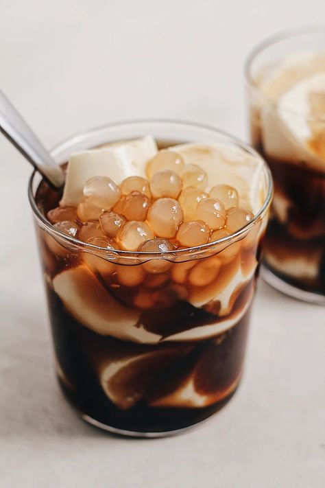 Taho: Filipino Silken Tofu with Sago | Whisper of Yum Taho Filipino Dessert Aesthetic, Filipino Desserts Aesthetic, Filipino Taho Recipe, How To Make Taho Philippines, Taho Filipino Recipe, Asian Cafe Food, Taho Dessert, Easy Filipino Desserts, Taho Filipino Dessert