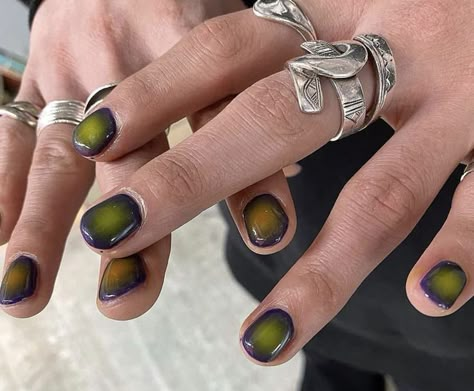 Aura Nails, Mens Nails, Punk Nails, Gothic Nails, Grunge Nails, Casual Nails, Mood Ring, Minimalist Nails, Dream Nails