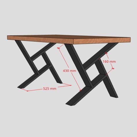 Looking for a simple way to give your living room new modern vibe? This minimalistic industrial table legs are just a perfect way to upgrade any interior. Table With Metal Legs Diy, Stick Welding Projects, Table Legs Ideas, Table Top Ideas, Simple Tables, Meja Industrial, Metal Table Frame, Table Base Design, Welding Table Diy