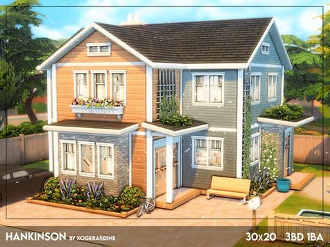 The Sims Resource - Hankinson (NO CC) Sims 4 Suburban House Layout, Sims 4 Suburban House, Big Cottages, The Sims 4 Lots, Cc Patreon, Sims 4 Family, Sims 4 House Plans, Sims 4 House Building, Aircraft Interiors