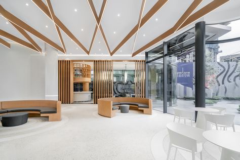 Reception Center of Chengdu Xindu Cultural Center / DAGA Architects | ArchDaily Waiting Area, Reception Hall, Beijing China, Cultural Center, Visitor Center, Chengdu, Design Center, Reception Areas, Sitting Area