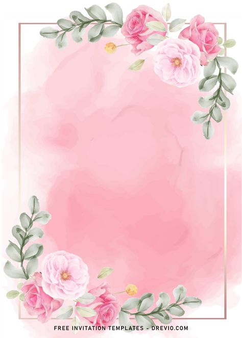 8+ Blush Pink Watercolor Wedding Invitation Templates | Download Hundreds FREE PRINTABLE Birthday Invitation Templates Floral Printing, Designer Paper Printable, Invitation Card Design Templates Pink, Design Paper Printable, Pink Template Background, Pink Invitation Template, Invitation Background Pink, Pink Invitation Background, Pink Flower Background