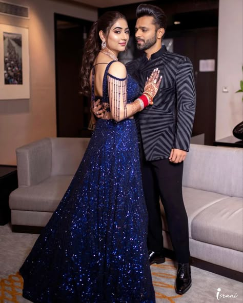 Bride Lengha, Rahul Vaidya, Engagement Stage, Engagement Stage Decoration, Disha Parmar, Celebrity Wedding Photos, Cocktail Outfits, Dj Night, Reception Outfits