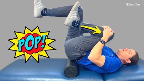 Pop Your Lower Back Foam Roller Stretches, Easy Cowl Knitting Pattern, Dr Rowe, Relieve Lower Back Pain, Back Popping, Foam Roller Exercises, Lift Weights, Foam Rolling, Bones And Muscles