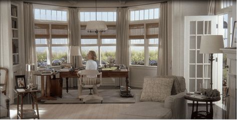 Nancy Meyers Home, History Of Interior Design, Nancy Myers, Nancy Meyers Movies, Elegant Bathroom Design, White Slipcovers, Chic Beach House, Interior Design History, It's Complicated