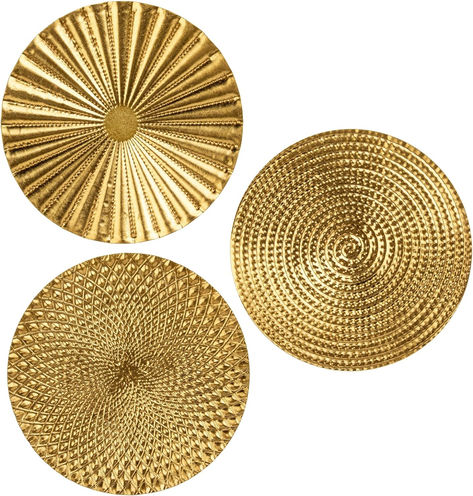 12" Gold Wall Décor Pack of 3 Metal Starbursts Radial Plate Wall Art Art With Gold, Rose Gold Bedroom, Plate Wall Art, Gold Basket, Gold Wall Decor, Wall Decor Crafts, Plate Wall Decor, Basket Wall Decor, Basket Wall