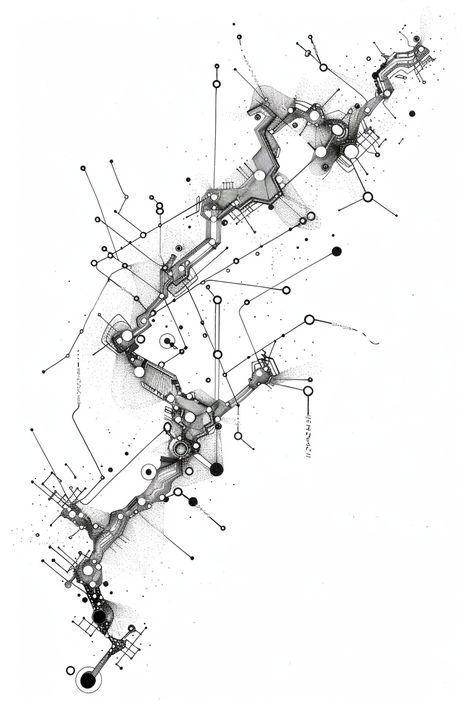 Cyberpunk Abstract Art, Cyberpunk Minimalist, Cyberpunk Map, White Cyberpunk, Cyberpunk Tattoos, Runner Tattoo, Tech Tattoo, Cyberpunk Tattoo, Art Inspired Tattoos