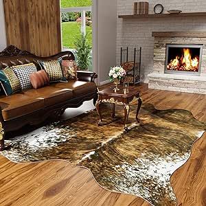 Living Room Western Decor, Living Room Western, Room Western, Cow Print Rug, Print Rugs, Faux Cowhide Rug, Fur Animal, Faux Cowhide, Cowhide Rug