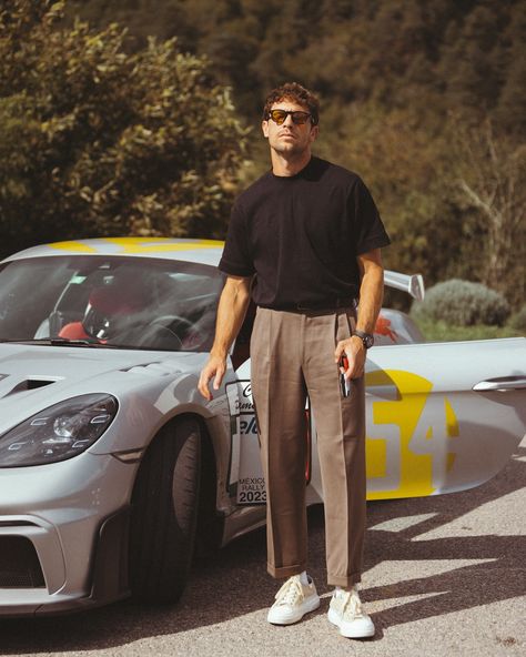 “The word ‘adrenaline’ doesn’t even begin to capture the energy in this gallery.” 🤝🏼 a week with Porsche & TAG Heuer through Swiss & Italian and French Alps 🍂🏔️⛽️ Men Europe Outfits, Mens Fashion Photoshoot, Office Attire Men, Male Street Style, Italian Style Men, French Men Style, Italian Street Style, Boys Ootd, Aesthetic Outfit Men