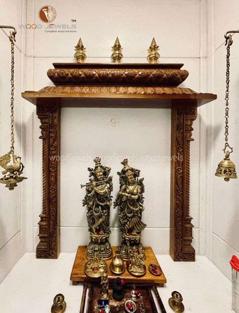 Wall frame for Pooja Room.
Handcarved teak wood frame for pooja room to give a traditional look & brass Kalas are fixed in the top to enhance the spiritual values .

#wood #woodworking #woodcarving #handmade #handcrafted #carpentry #carpenter #architects #builders #poojaunit #poojaroom #poojaroomdecor #teak #teakwood #bangalore Wooden Pillars For Pooja Room, Pooja Room Frame Design, Pooja Room Top Design, Pooja Room With Pillars, Pooja Room Arch Design, Traditional Pooja Room Design, Traditional Pooja Room, Pooja Room Ideas Indian Traditional, Pooja Room Ideas Indian